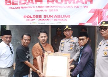 Polres Sukabumi Bedah Rumah Warga Terdampak Bencana di Palabuhanratu