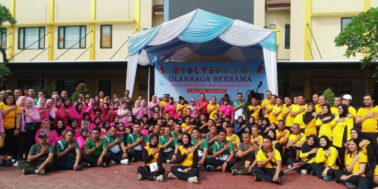 Polresta Bogor Kota dan Kodim 0606 Gelar Olahraga Bersama Rayakan HUT Bhayangkara ke-79