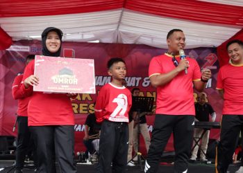 Polres Karawang Gelar Olahraga Bersama dalam Rangka Hari Bhayangkara ke-79