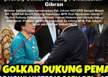 KLARIFIKASI HOAX – MISLEADING CONTENT  (HOAX) Golkar Dukung Pemakzulan Gibran