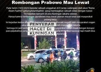 [SALAH] Jalanan Macet Total karena Rombongan Prabowo Mau Lewat