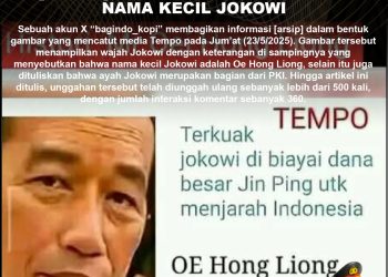 [SALAH] Oey Hong Liong Adalah Nama Kecil Jokowi
