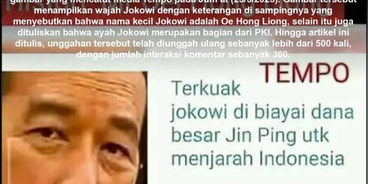 [SALAH] Oey Hong Liong Adalah Nama Kecil Jokowi