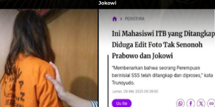 KLARIFIKASI HOAX – FALSE CONTEXT [SALAH] Mahasiswi ITB Ditangkap Usai Sunting Foto Prabowo dan Jokowi