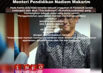 [SALAH] Penggeledahan Apartemen Mantan Menteri Pendidikan Nadiem Makarim