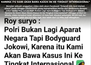 [SALAH] Judul Artikel Detik “Polri Bukan Lagi Aparat Negara Tapi Bodyguard Jokowi, Karena Itu Kami Akan Bawa Kasus Ini Ke Tingkat Internasional”