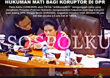 [SALAH] Prabowo Umumkan Hukuman Mati bagi Koruptor di DPR