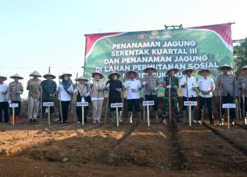 Polres Sukabumi Ikuti Penanaman Jagung Serentak Nasional, Dukung Swasembada Pangan