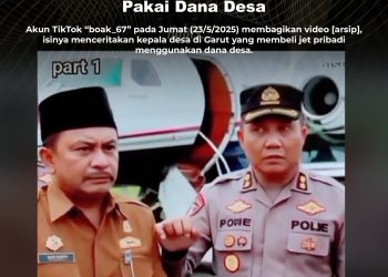 [SALAH] Kades di Garut Beli Jet Pribadi Pakai Dana Desa