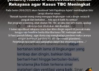 [SALAH] Kabut di Jabodetabek Adalah Rekayasa agar Kasus TBC Meningkat