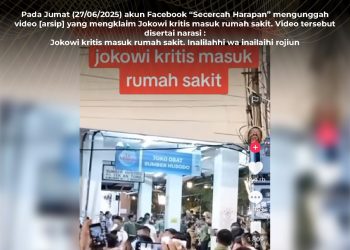 [SALAH] Jokowi Kritis Masuk Rumah Sakit