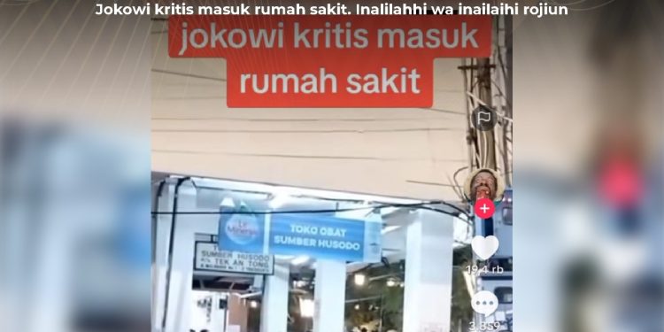 [SALAH] Jokowi Kritis Masuk Rumah Sakit