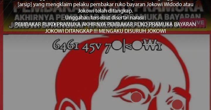 [SALAH] Pembakar Ruko Pramuka Bayaran Jokowi Ditangkap