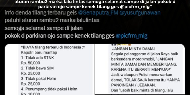 [SALAH] Biaya Denda Tilang Terbaru