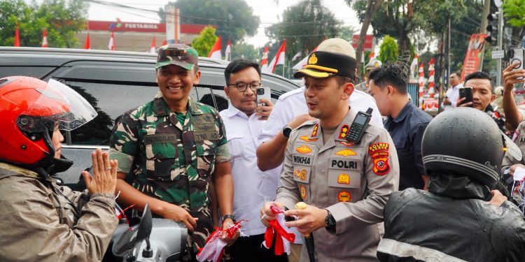 Polres Bogor Kibarkan Ribuan Bendera Merah Putih, Semarakkan HUT RI ke-78 di Kabupaten Bogor
