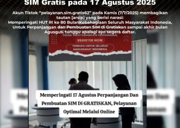 [PENIPUAN] Perpanjang dan Pembuatan SIM Gratis pada 17 Agustus 2025