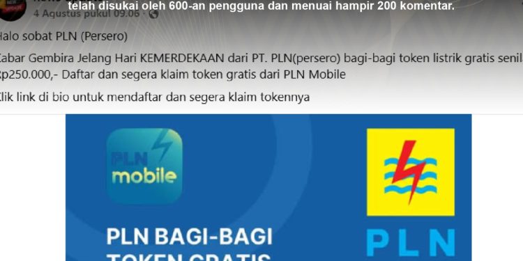 [PENIPUAN] TAUTAN KLAIM TOKEN LISTRIK GRATIS JELANG HARI KEMERDEKAAN