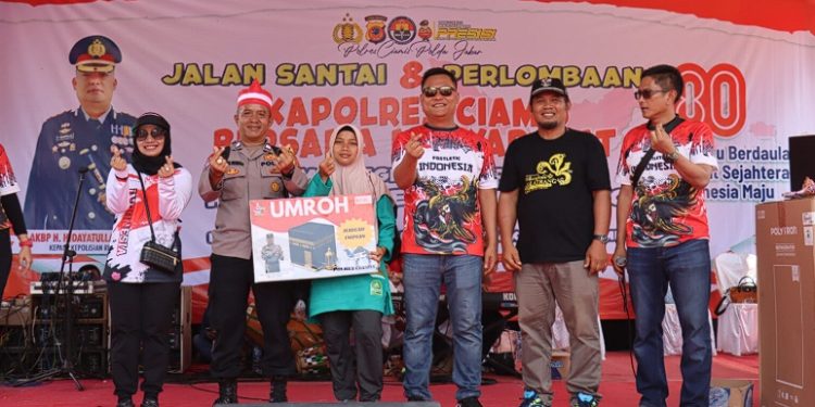 Polres Ciamis Gelar Jalan Santai dan Lomba Meriah, Beri Hadiah Umrah di HUT ke-80 RI