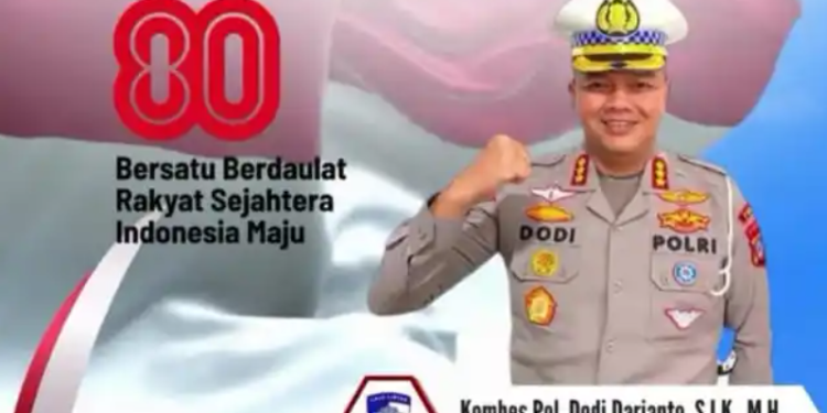 Ditlantas Polda Jabar Ajak Masyarakat Kibarkan Bendera Merah Putih Sambut HUT ke-78 RI