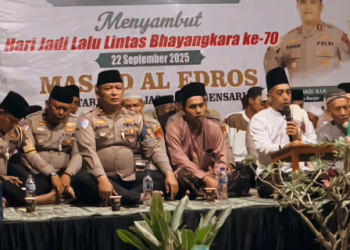 Sat Lantas Polres Banjar Gelar Doa Bersama di Pondok Pesantren Al Edros, Peringati HUT Lalu Lintas Bhayangkara ke-70