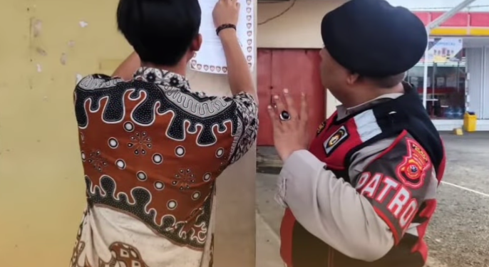 Sat Samapta Polres Banjar Gencar Pasang Maklumat Pemberantasan Geng Motor, Tingkatkan Keamanan Masyarakat