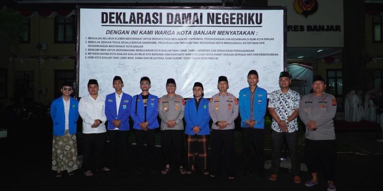 Polres Banjar Gelar Deklarasi Damai “Damai Negeriku”, Ajak Masyarakat Jaga Kondusivitas Kota