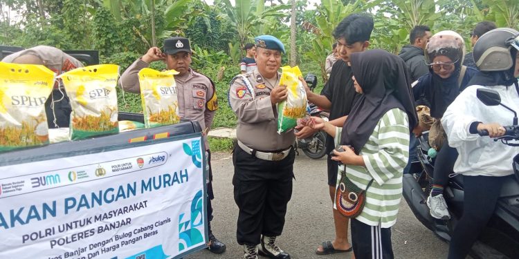 Gerakan Pangan Murah Polsek Banjar Laris Manis, Bukti Kepedulian Polri pada Warga