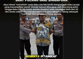 [SALAH] Ahmad Sahroni Ditangkap Saat Pulang Dari Singapura