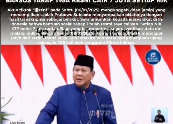 [PENIPUAN] Presiden Prabowo Umumkan Bansos Tahap Tiga Resmi Cair 7 Juta Setiap NIK