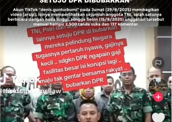 [SALAH] Video “Anggota TNI Dan Polri Setuju Dpr Dibubarkan”