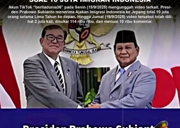 [SALAH] Prabowo Terima Tawaran Jepang Soal 10 Juta Imigran Indonesia