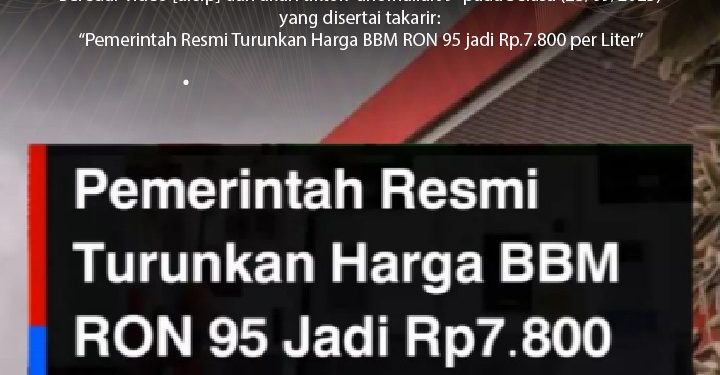 [PARODI] Pemerintah Resmi Turunkan Harga BBM RON 95 Jadi Rp7.800 per Liter
