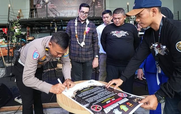 Gandeng Komunitas HPCI, Satlantas Polres Sukabumi Kota Deklarasi Tolak Knalpot Brong
