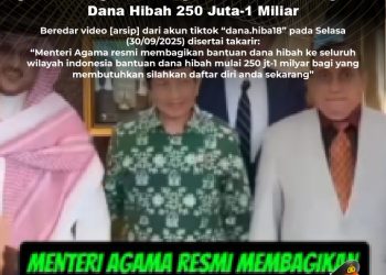 [PENIPUAN] Menteri Agama Resmi Membagikan Dana Hibah 250 Juta-1 Miliar