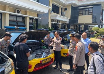 Cek Kesiapsiagaan, Polres Sumedang Periksa Ratusan Kendaraan Dinas Polsek Jajaran