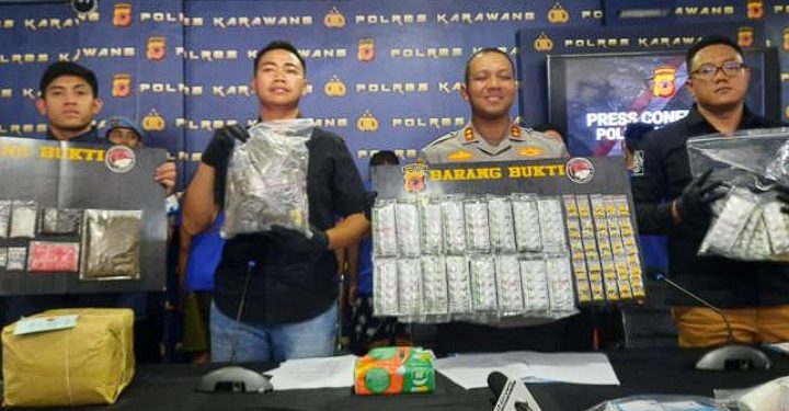 Operasi Dua Bulan, Polres Karawang Amankan 32 Pengedar Narkoba, Sita Ganja 1,2 Kg dan 8.000 Butir Obat Keras