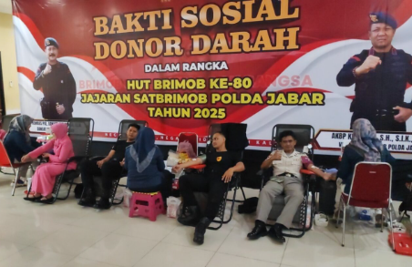 Satbrimob Polda Jabar Gelar Bakti Sosial Donor Darah Serentak, Peringati HUT ke-80 dengan Semangat Kemanusiaan