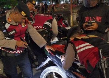 Ganggu Kenyamanan Masyarakat, Polres Majalengka Sita 13 Motor Berknalpot Brong di Alun-Alun