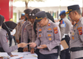 Polresta Bandung Gelar Apel Pengecekan Personel untuk Pengamanan Nataru 2025