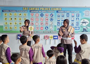 Polisi Sahabat Anak, Satlantas Polres Ciamis Kenalkan Tugas Polri ke TK Alif Islamic Preschool