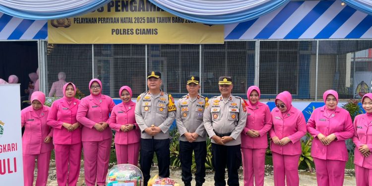 Kapolres Ciamis Tinjau Kesiapan Pos Pengamanan Sindangkasih