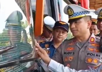 Cegah Kecelakaan Libur Nataru, Satlantas Polres Majalengka Periksa Kondisi Bus