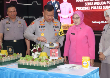 Polres Subang Gelar Syukuran Kenaikan Pangkat, Peringati HUT Intelijen, dan Wisuda Purna Bhakti