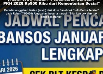 KLARIFIKASI HOAX – IMPOSTER CONTENT  [PENIPUAN] Tautan “Pendaftaran Bantuan PKH 2026 Rp900 Ribu dari Kementerian Sosial”