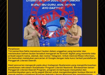 [PENIPUAN] Tautan Rekrutmen Nasional Penggerak Literasi Daerah 2026